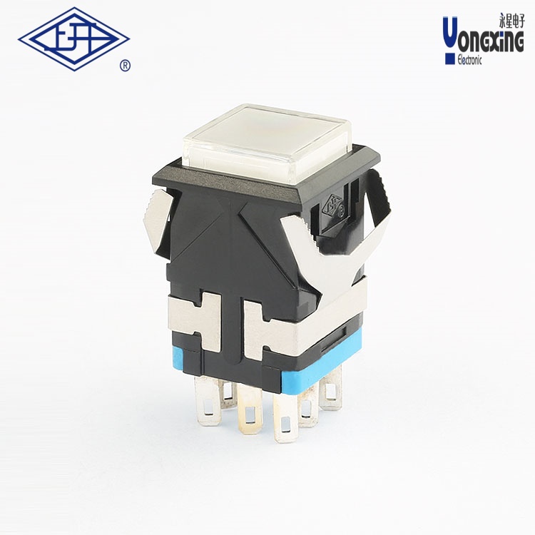 KD2 方形雙刀自鎖帶燈面發(fā)光按鈕