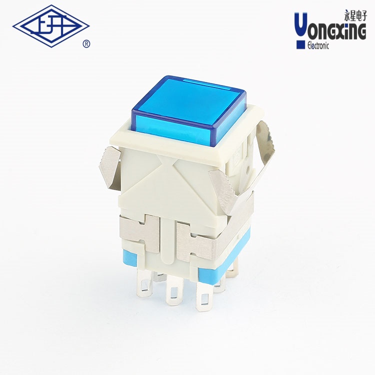 KD2 方形雙刀自鎖帶燈面發(fā)光按鈕 