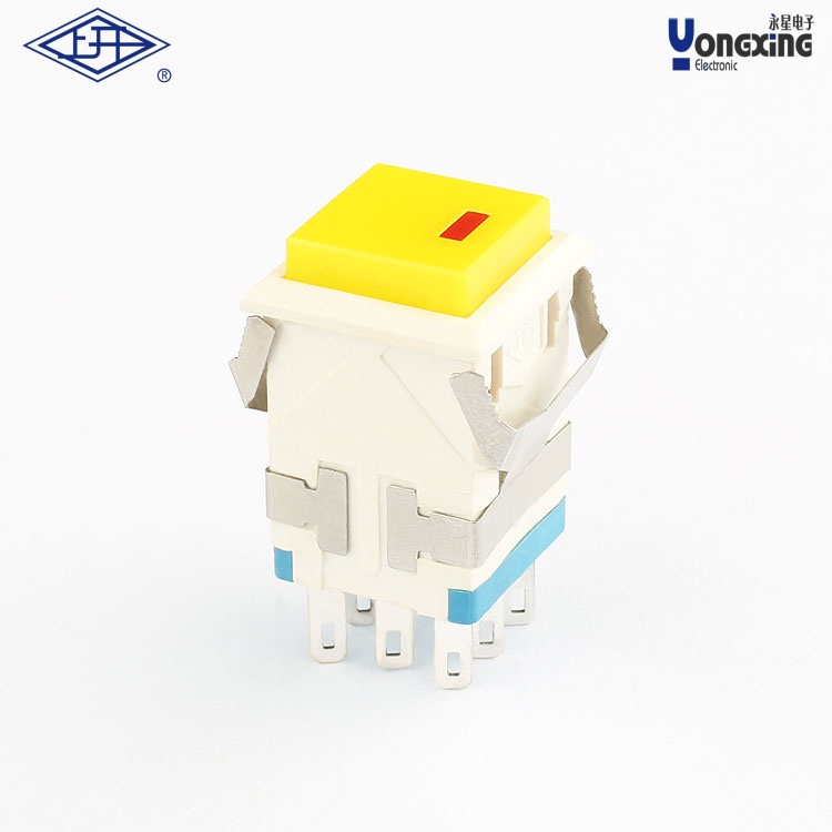 KD2 方形雙刀自鎖帶燈點發(fā)光按鈕