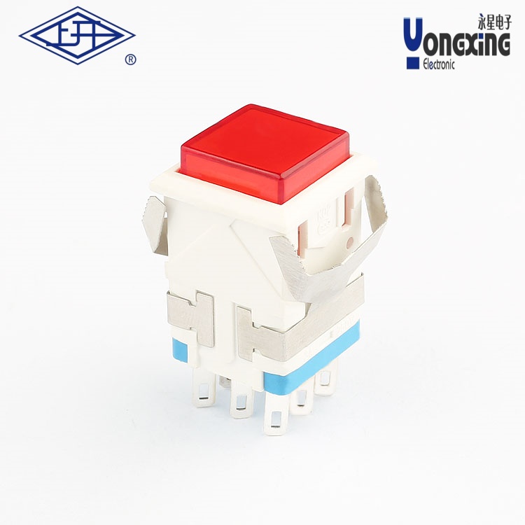 KD2面發(fā)光8腳紅燈按鈕開關(guān)