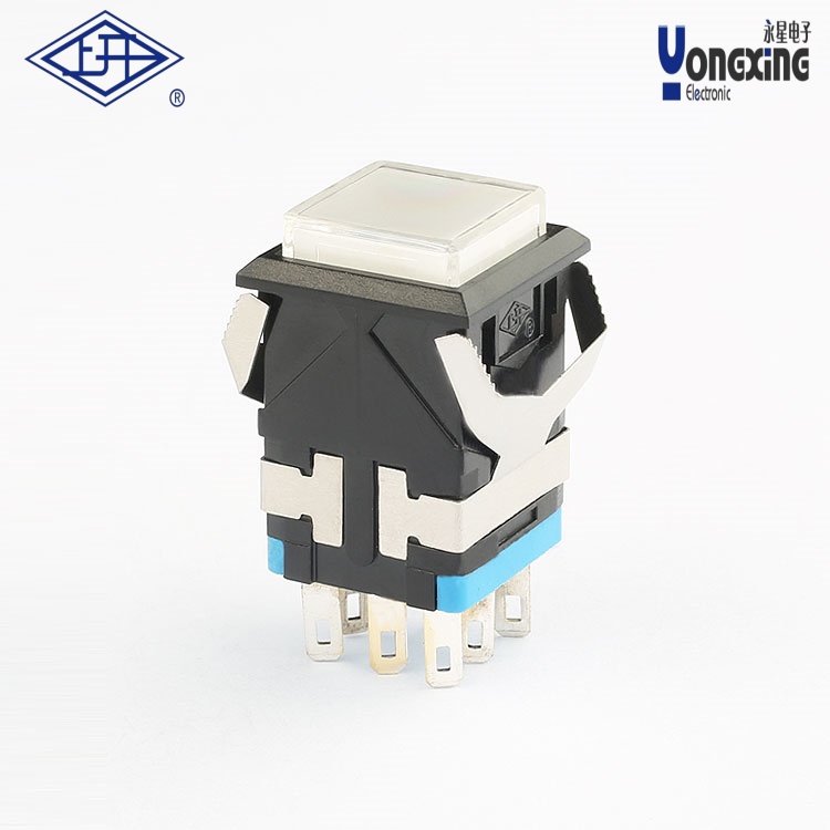 KD2面發(fā)光8腳白色按鈕開關(guān)