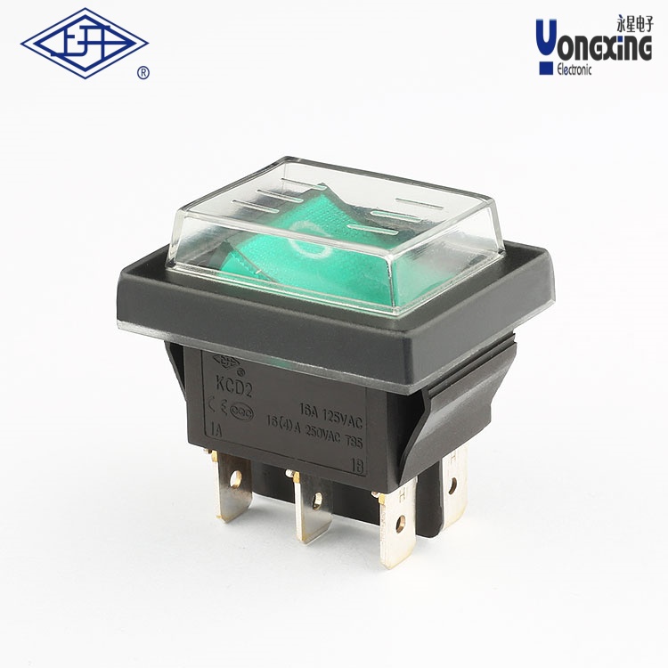 KCD2六角防水黑綠船型開關(guān)