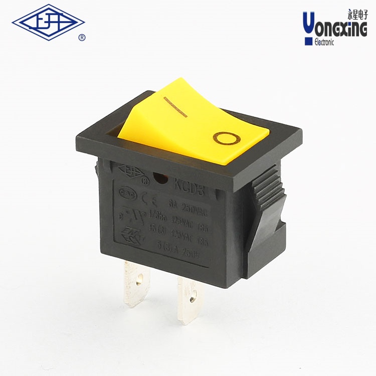 KCD3兩個腳黃色船型開關(guān)