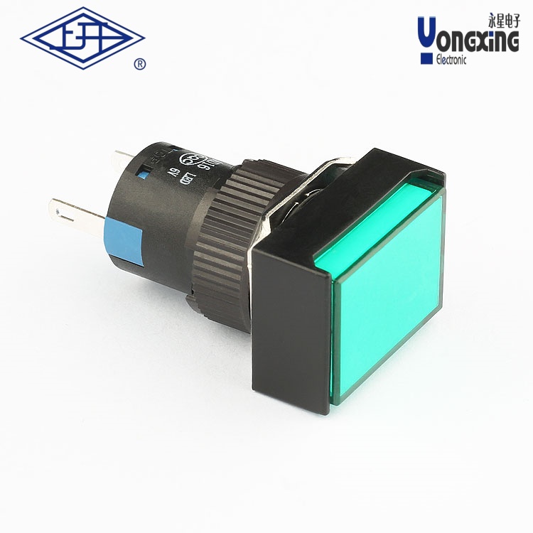 AD(φ16mm)長(zhǎng)方形藍(lán)色按鈕指示燈