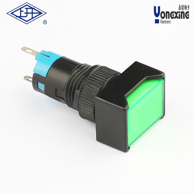 AD(φ12mm)長(zhǎng)方形綠色按鈕指示燈