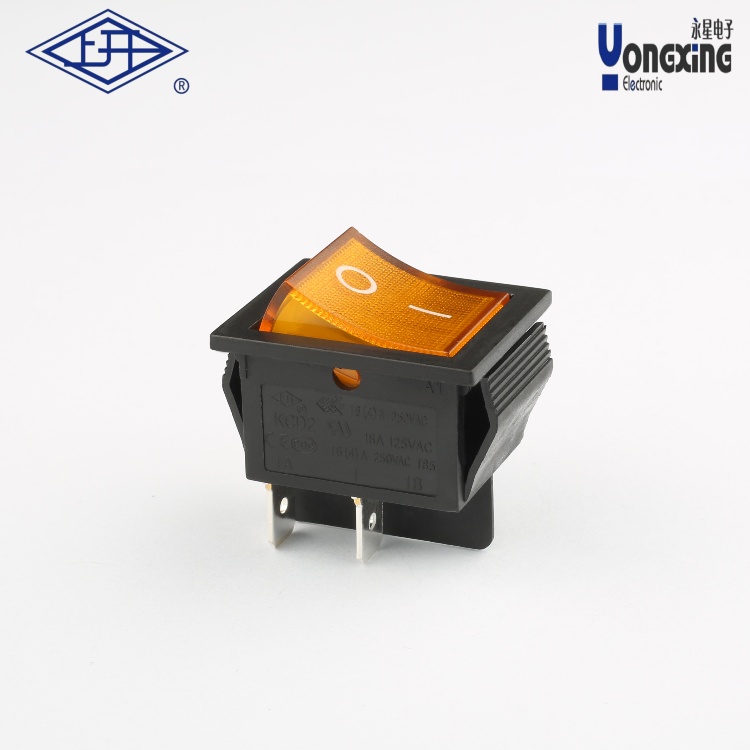 KCD2雙極帶燈黃色船型開關(guān)