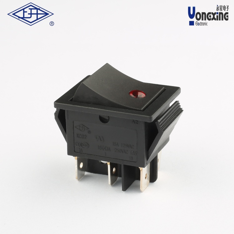 KCD26腳紅燈點(diǎn)發(fā)光船型開關(guān)