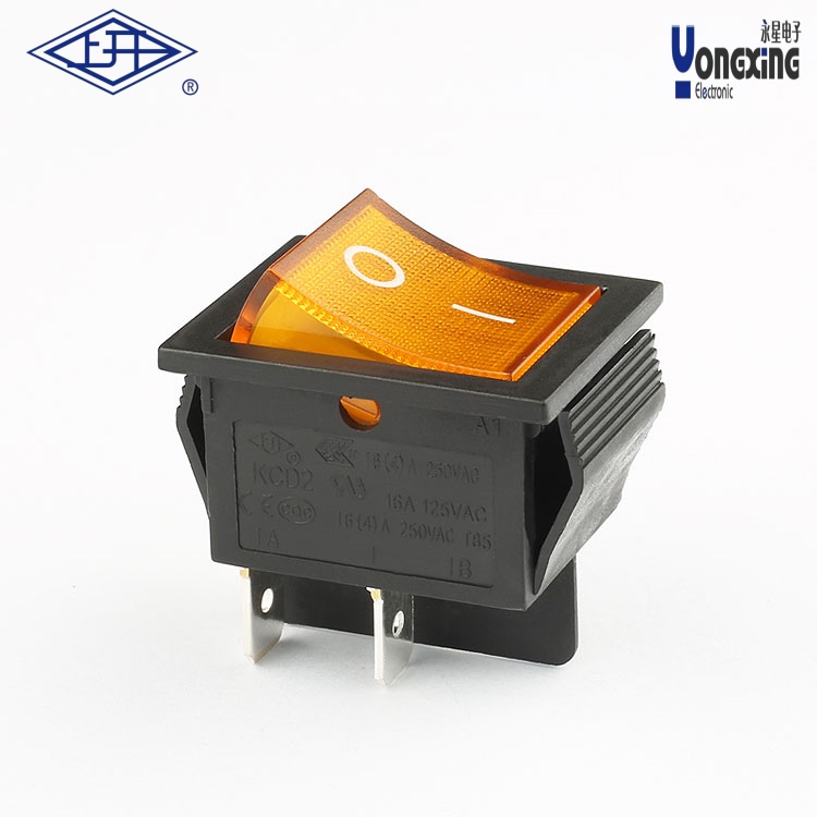 KCD2雙極帶燈黃色船型開關(guān)