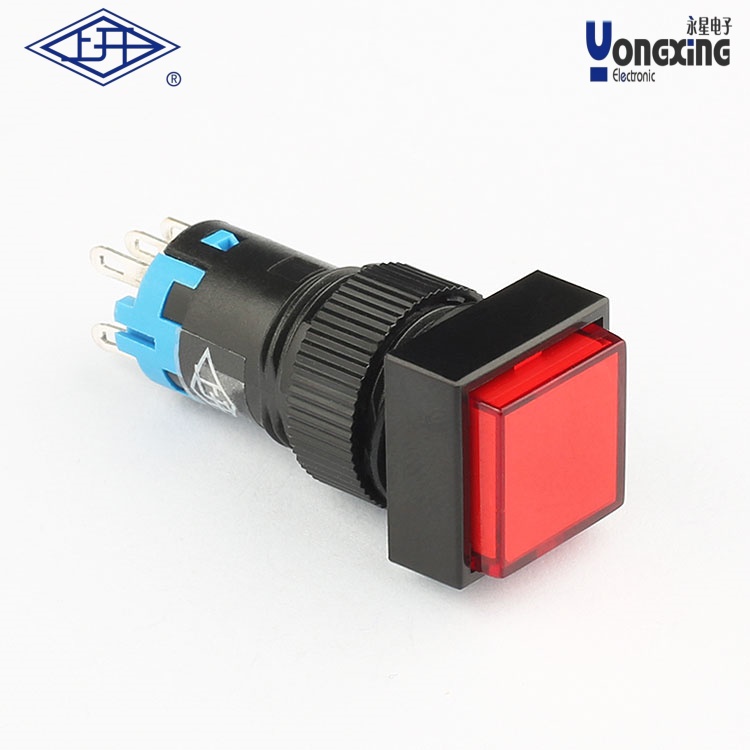 AD12D雙極自鎖方形紅色按鈕