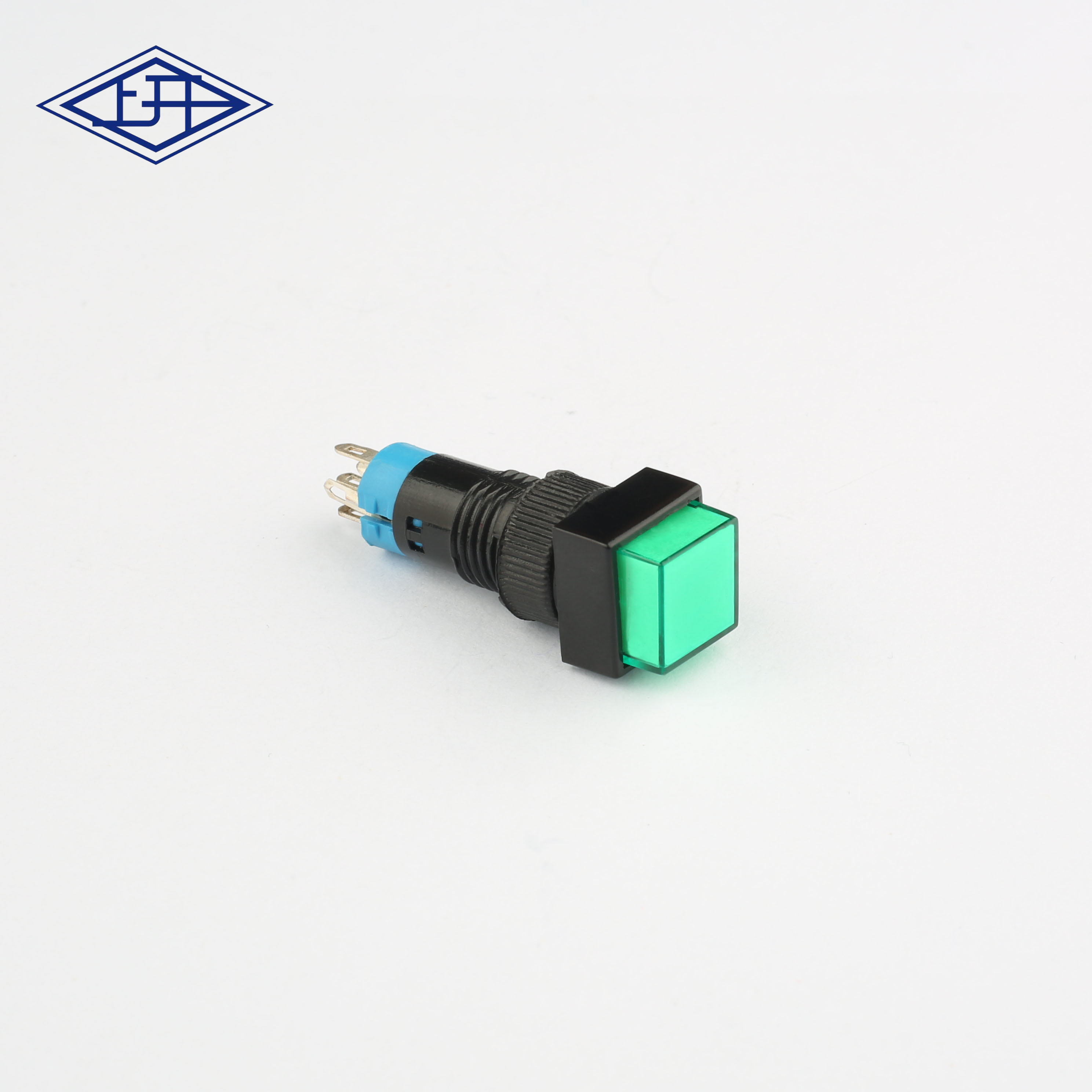  A10單極無鎖帶燈方形綠色按鈕開關 