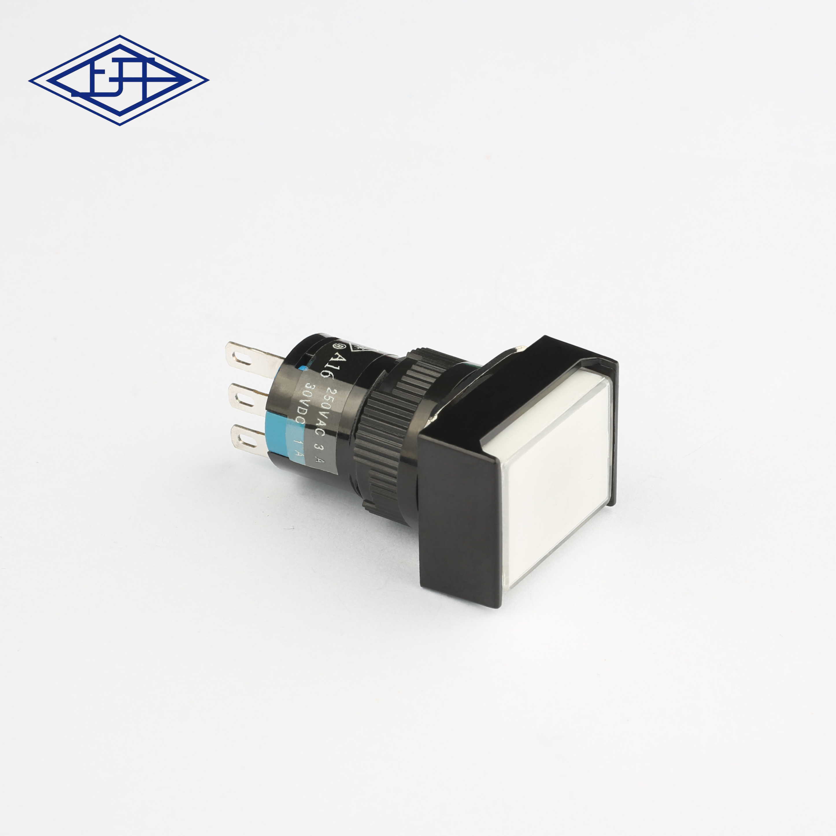 AD16單極自鎖長(zhǎng)方形白色按鈕