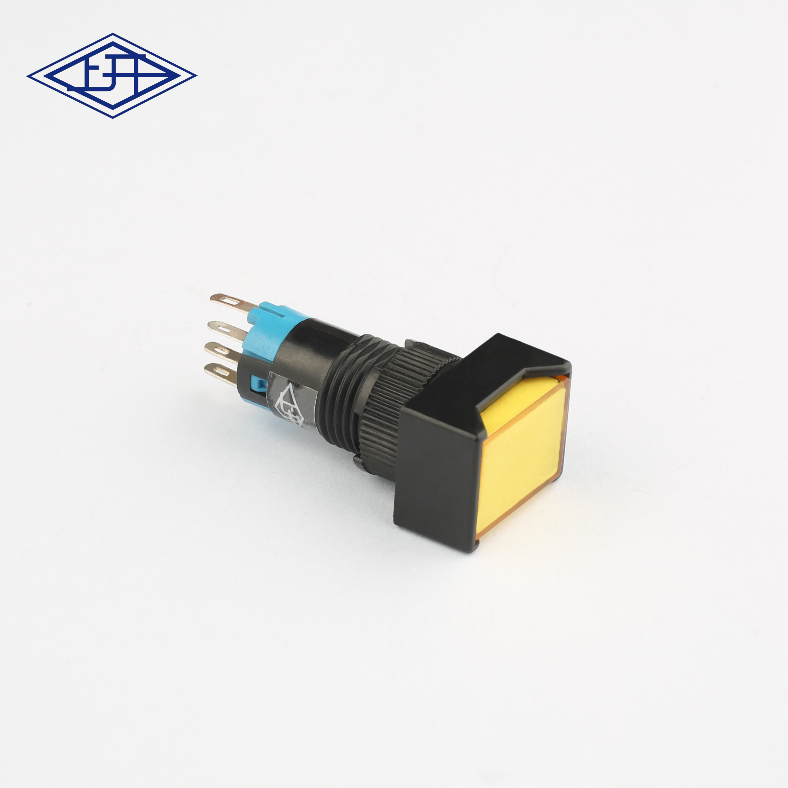 AD12單極無(wú)鎖黃色長(zhǎng)方形按鈕